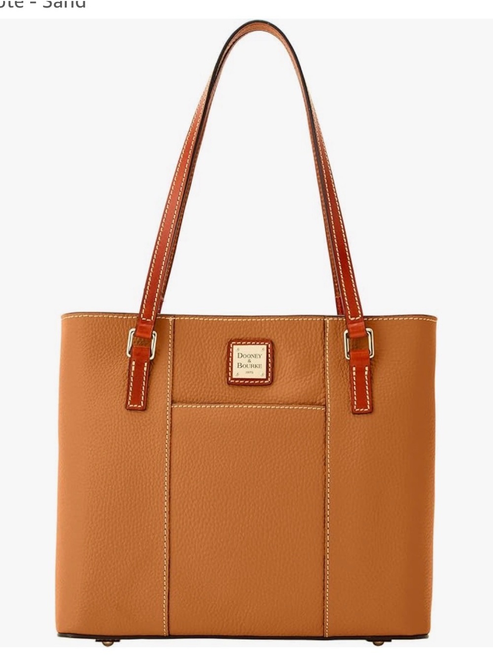 Dooney & Bourke Tan Leather Tote with Chestnut Handles